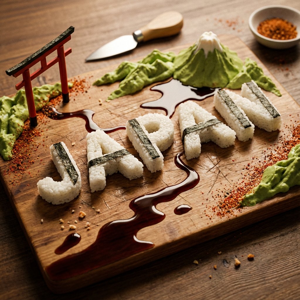 Seni Makanan Papan Sushi JAPAN 3D - Image 1