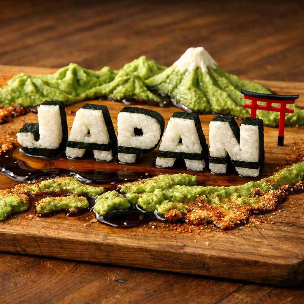 Seni Makanan Papan Sushi JAPAN 3D - Image 2