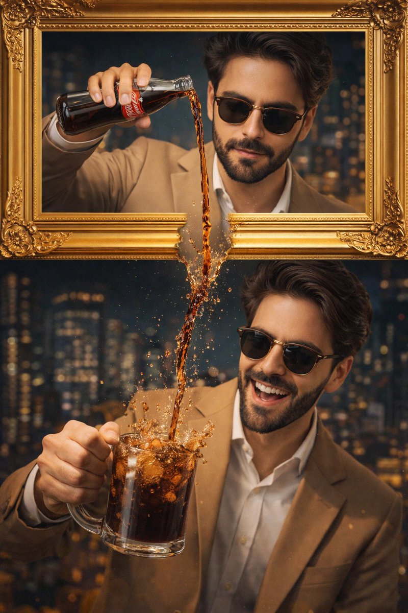 Creative Gold Frame Coca-Cola Advertisement Poster