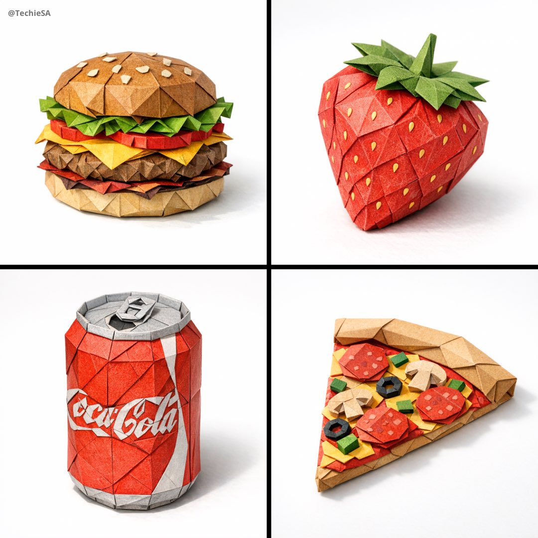 Seni Origami Makanan Realistik