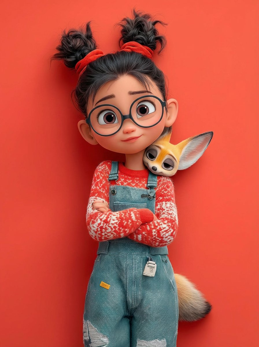 Potret Gadis Comel 3D Gaya Pixar dengan Rubah Fennec