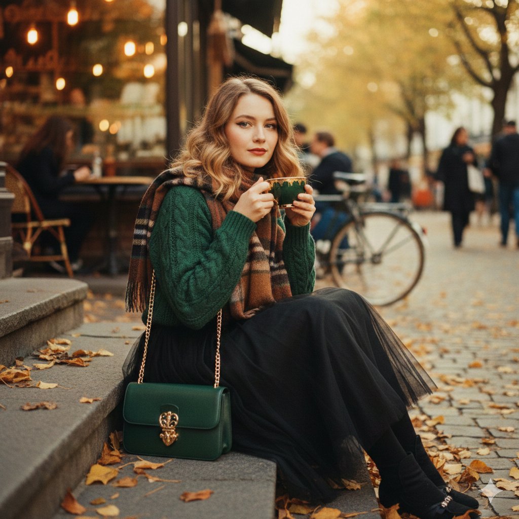 Potret Fesyen Vintaj 70-an di Kafe Musim Luruh - Image 2