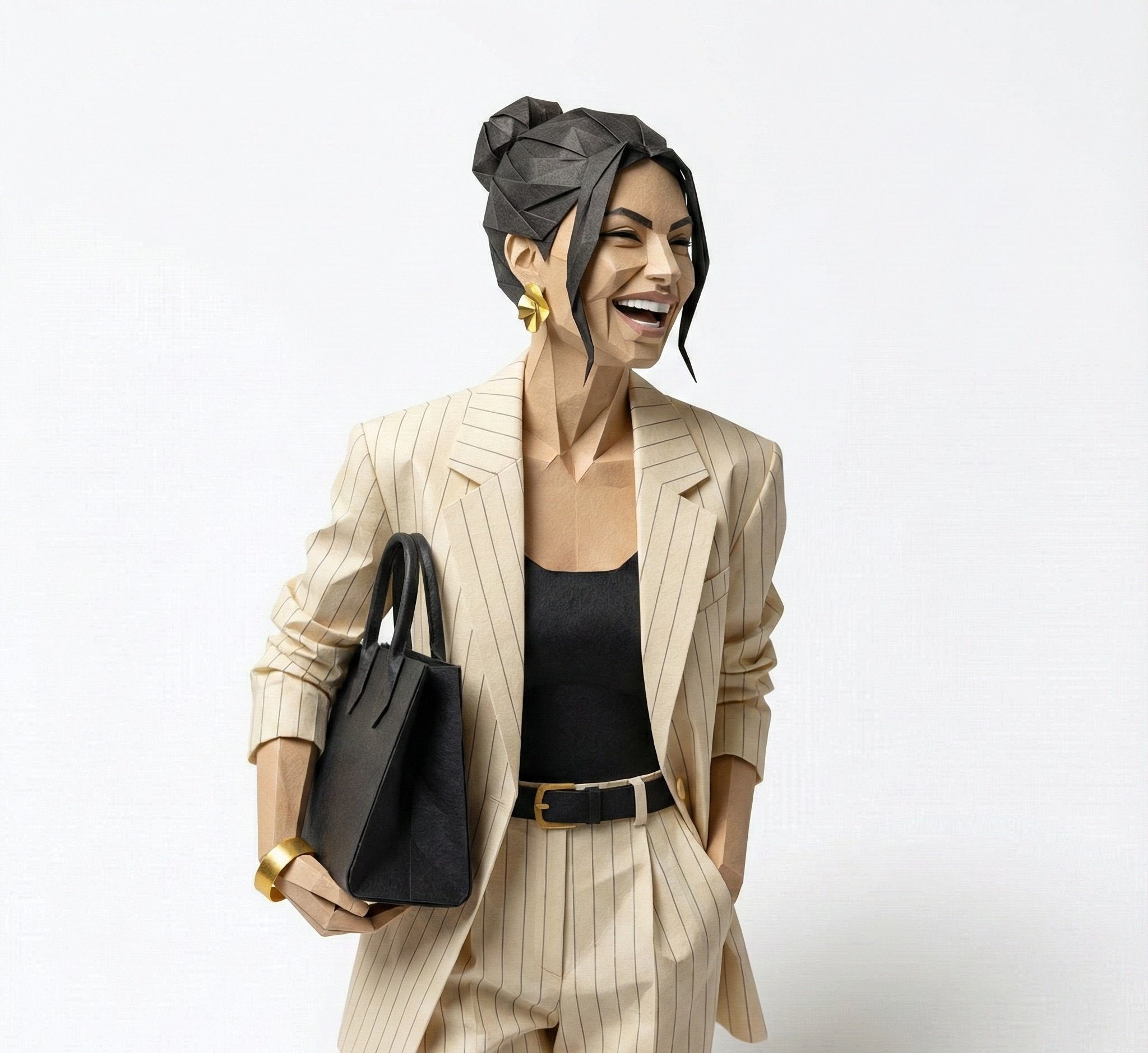 Hyper-Realistic 3D Origami Portrait