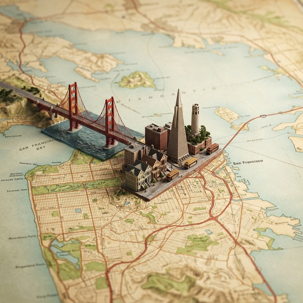 Realistic 3D City & Country Diorama Map