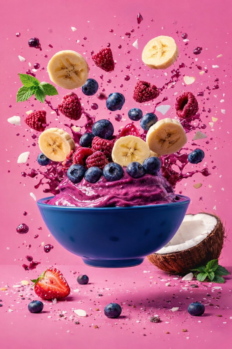 Foto Komersial Smoothie Terapung dengan Percikan - Image 2