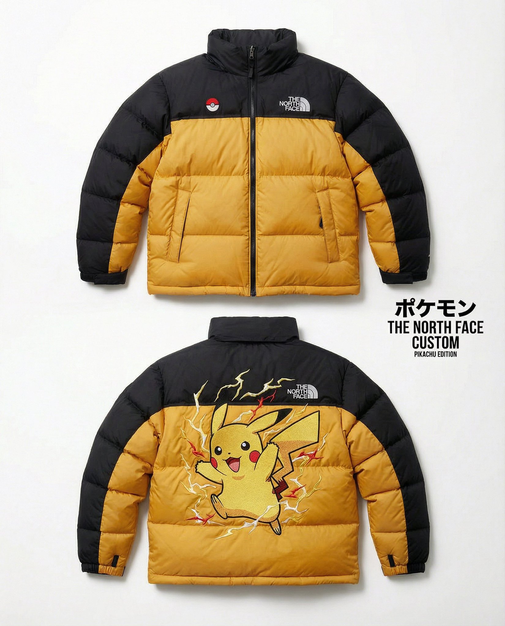 Rekaan Jaket North Face Nuptse Edisi Khas Pokémon - Image 1