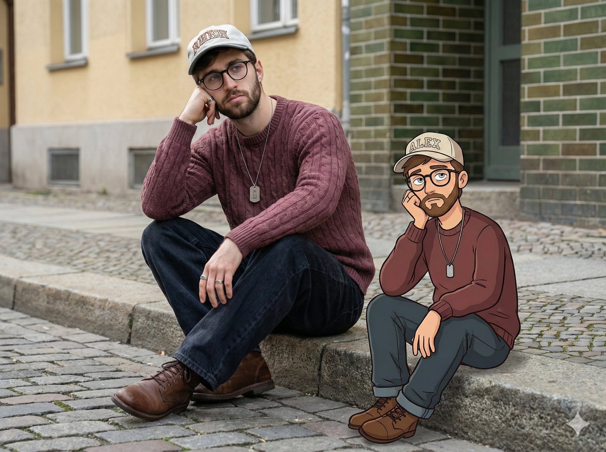 Realistic Urban Portrait & Cartoon Illustration