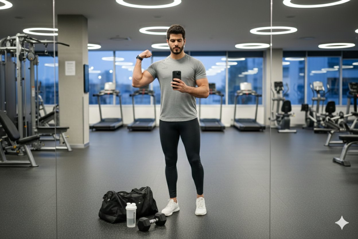Modern Realistic Gym Mirror Selfie - Image 2