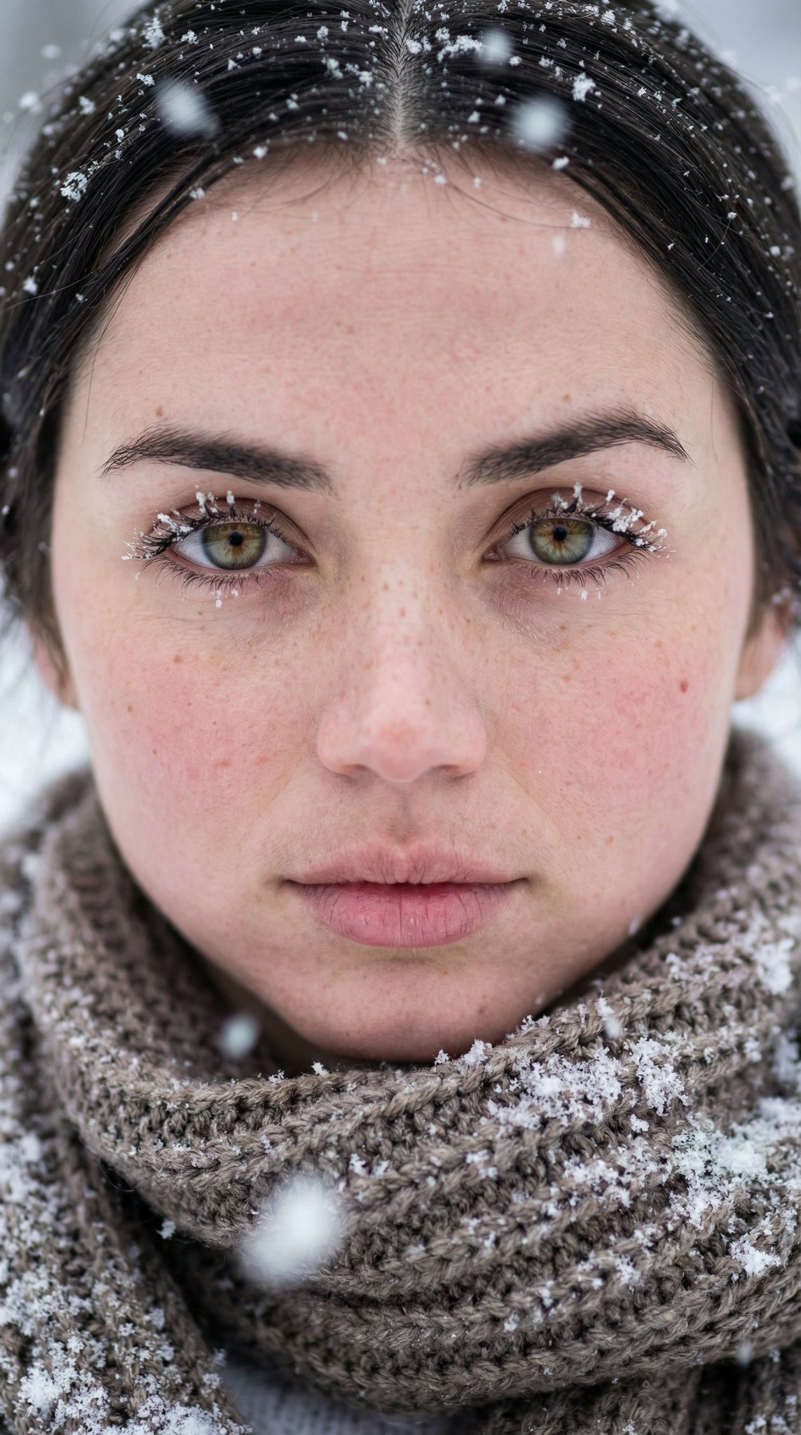 Potret Close-up Wanita Musim Sejuk - Image 2