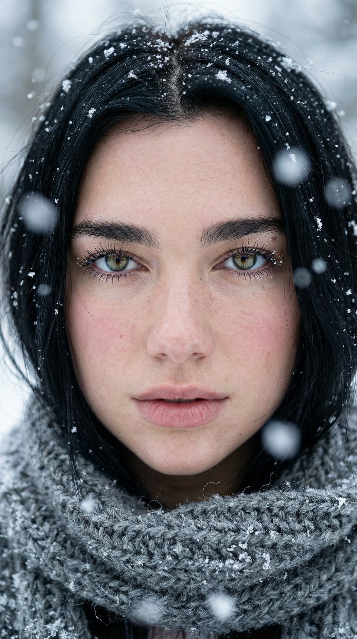 Potret Close-up Wanita Musim Sejuk - Image 3