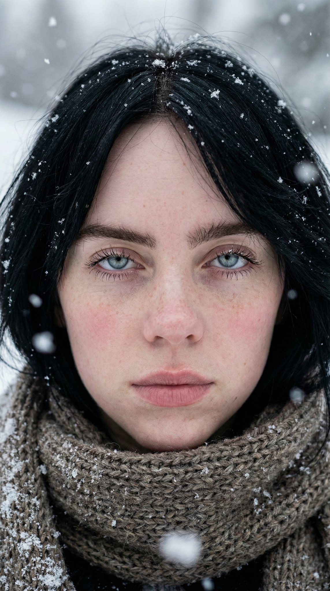 Potret Close-up Wanita Musim Sejuk - Image 4