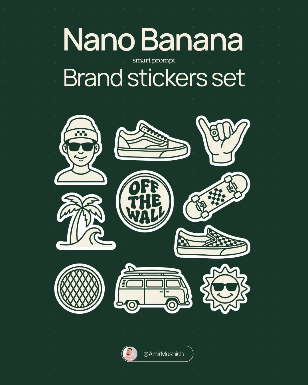 Trendy Monoline Vector Sticker Set