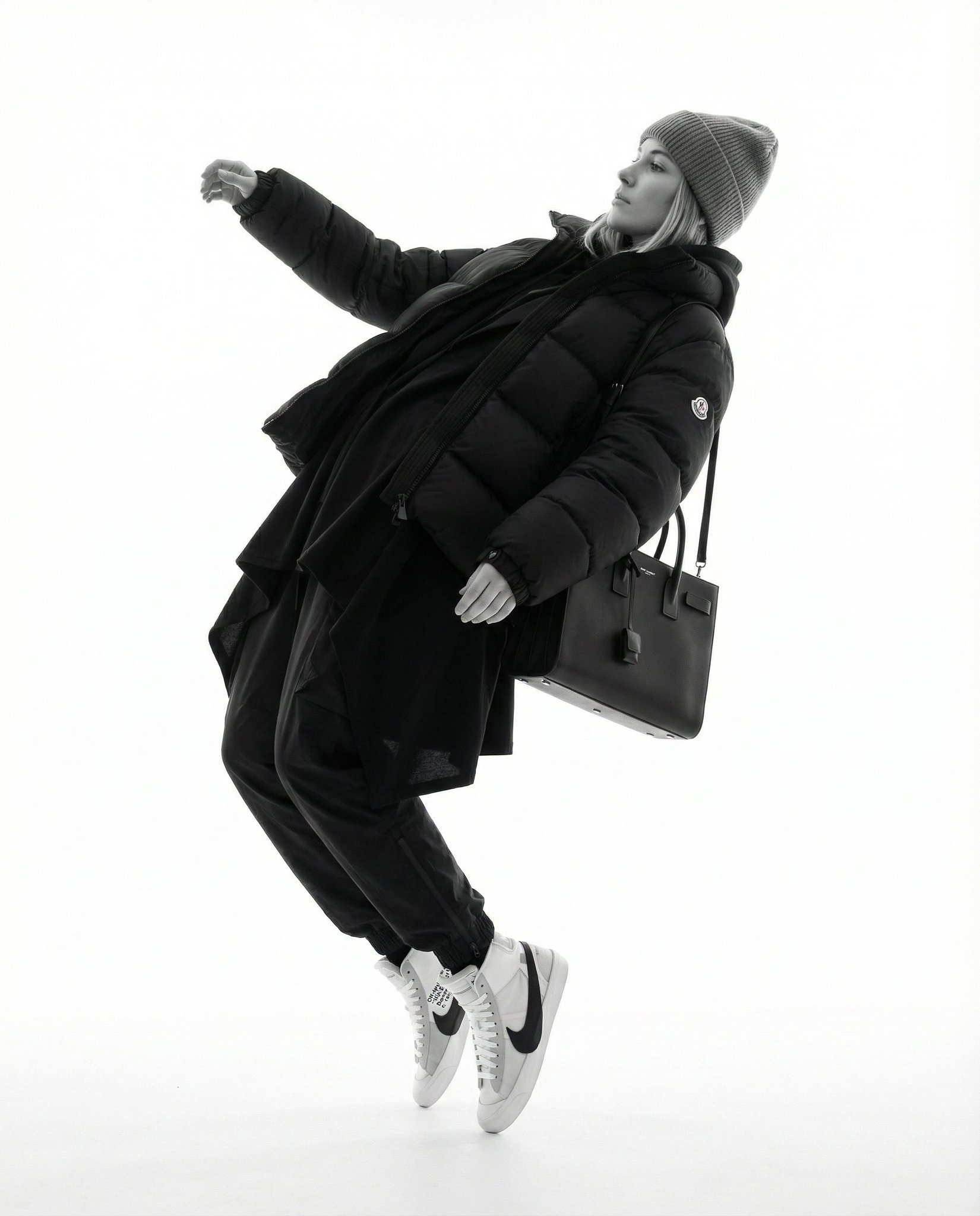 Dynamic Action Monochrome Streetwear Photo - Image 2