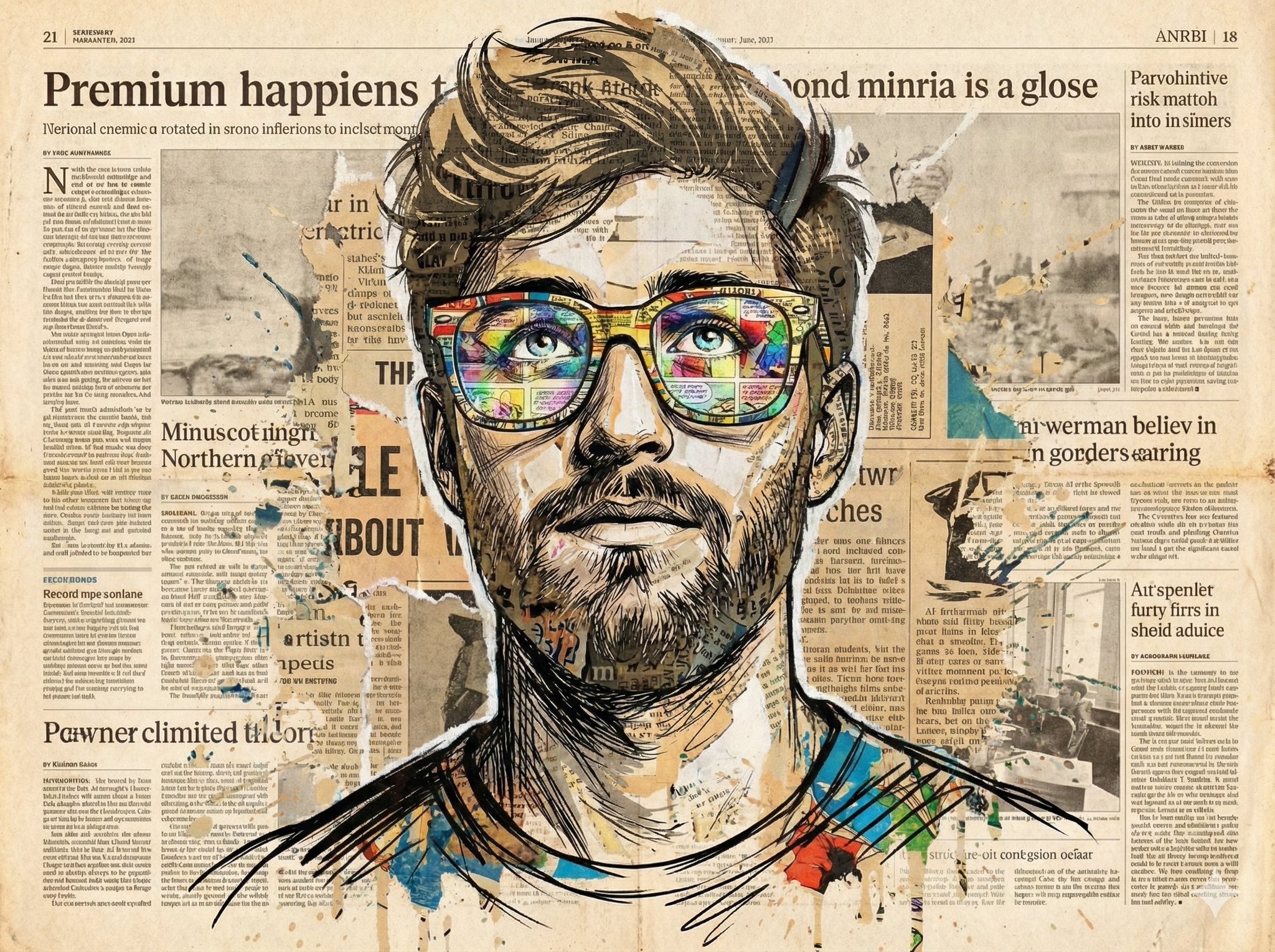 Potret Artistik Lelaki Cermin Mata Jingga - Image 2