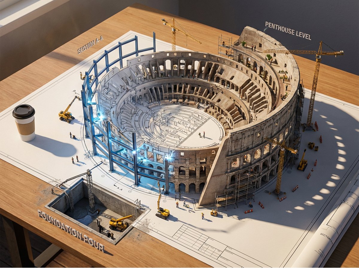 3D Architectural Blueprint Coming to Life - Image 3