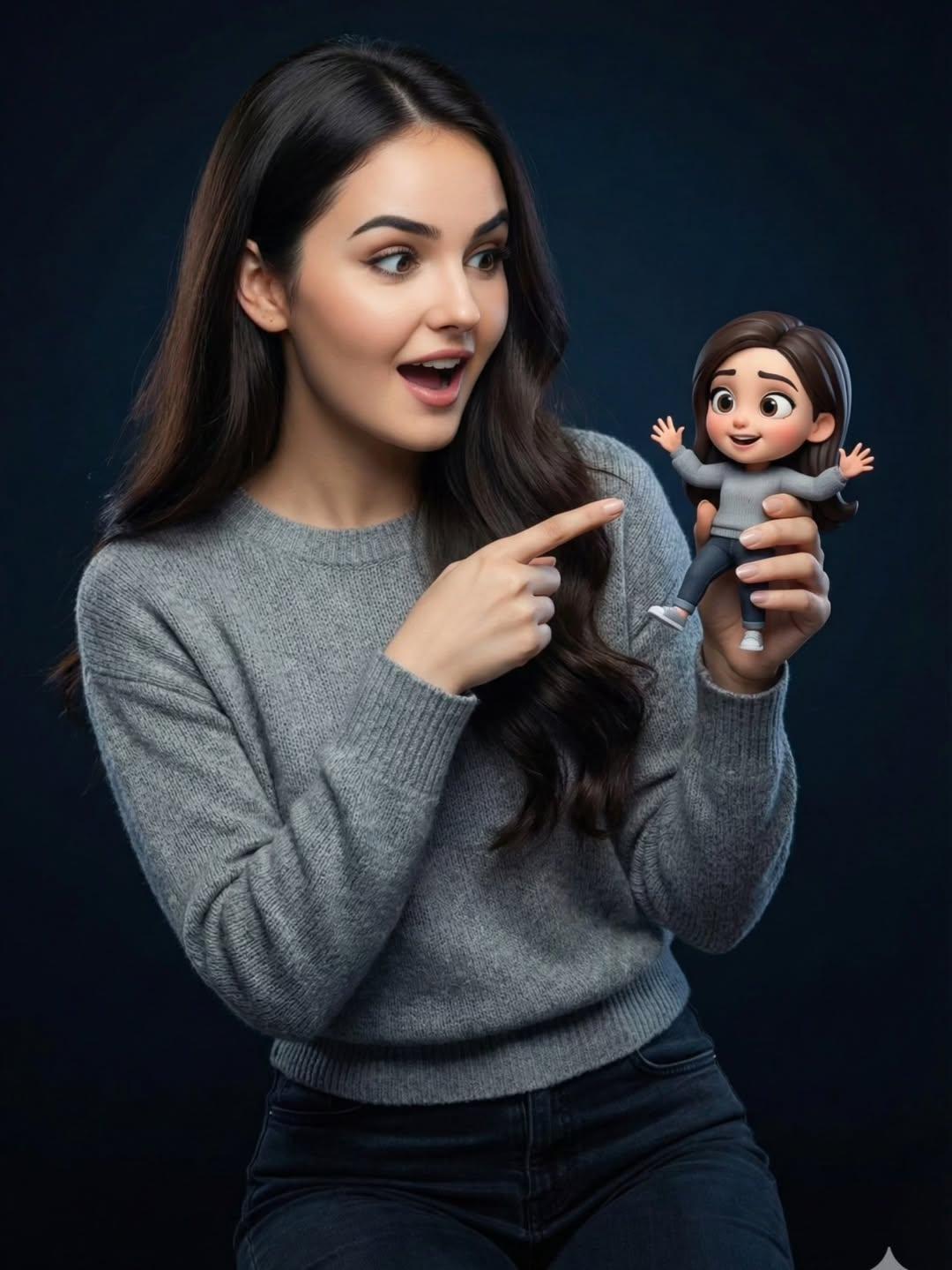 Potret Studio dengan Watak Kartun 3D Mini - Image 2