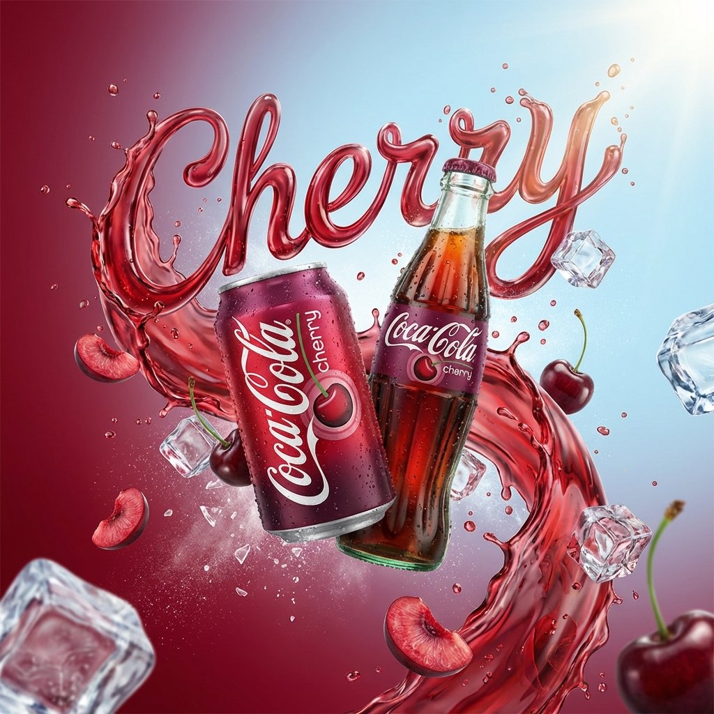 Iklan Produk Minuman Segar & Tipografi Cecair - Image 2