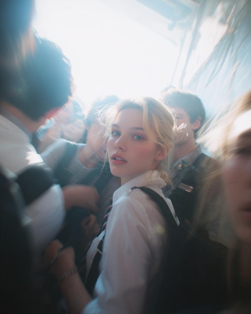 Potret Paparazzi Candid Wanita Beruniform Sekolah - Image 3