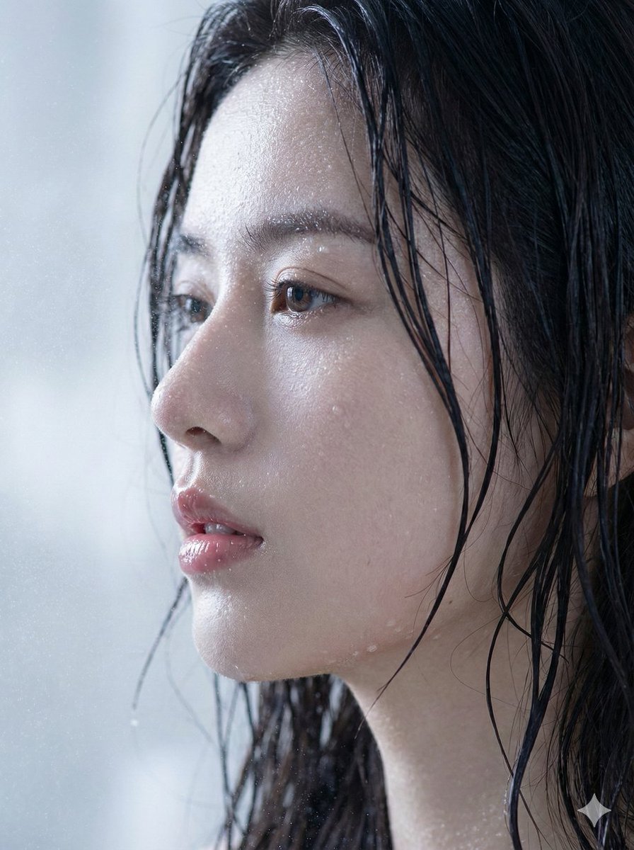 Potret Profil Wajah Basah Hiper-realistik