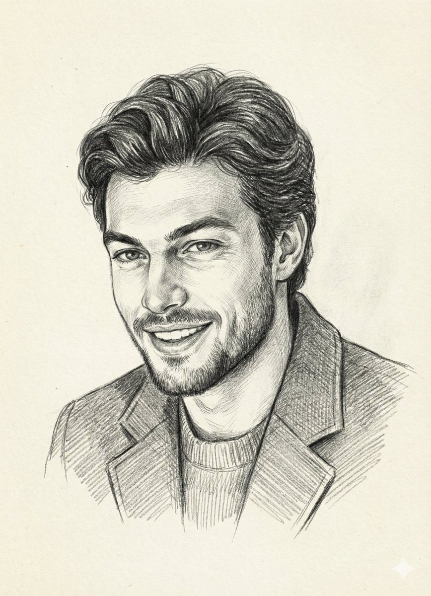 Potret Lakaran Pensel Realistik Dari Foto