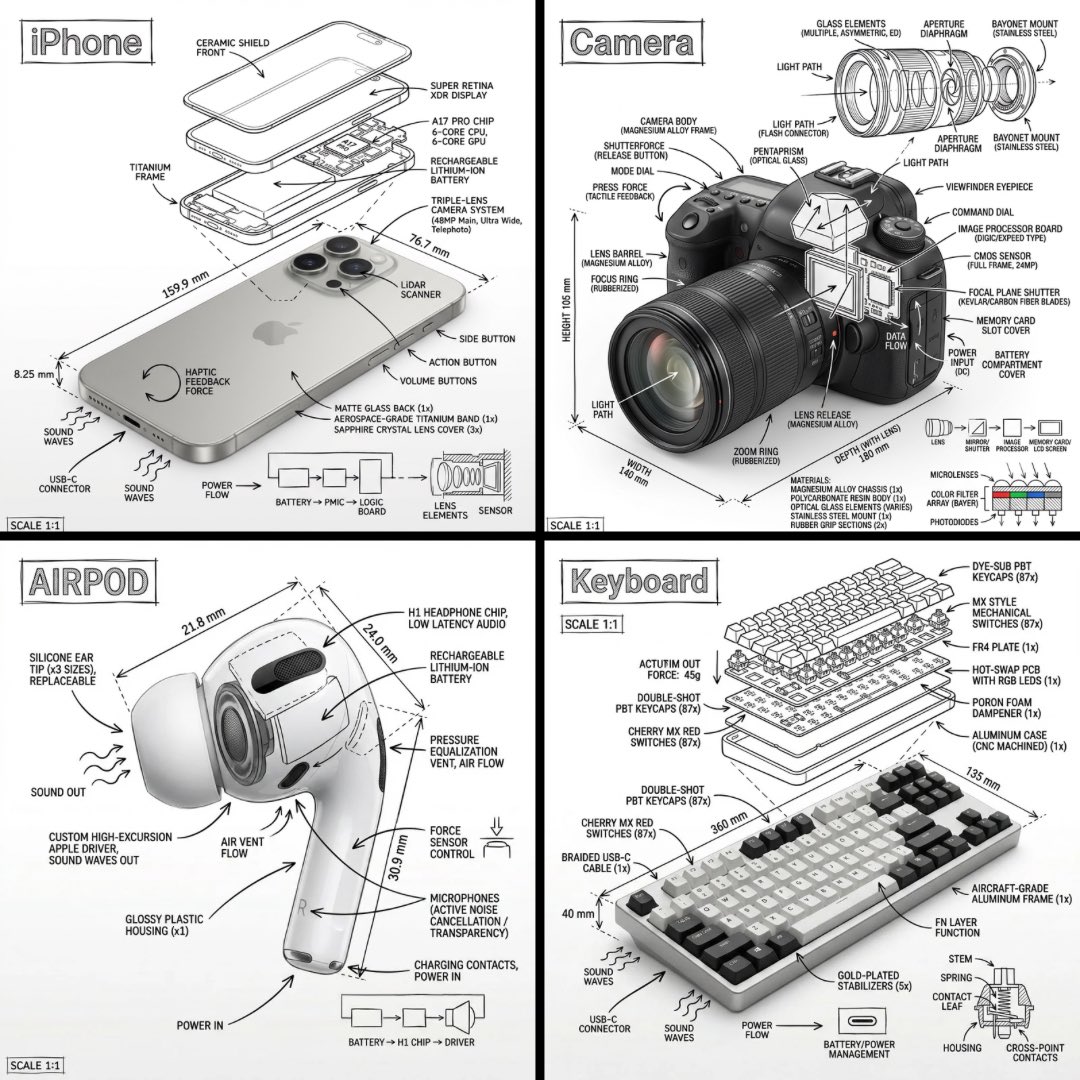 Technical Sketch Infographic Overlay for Products