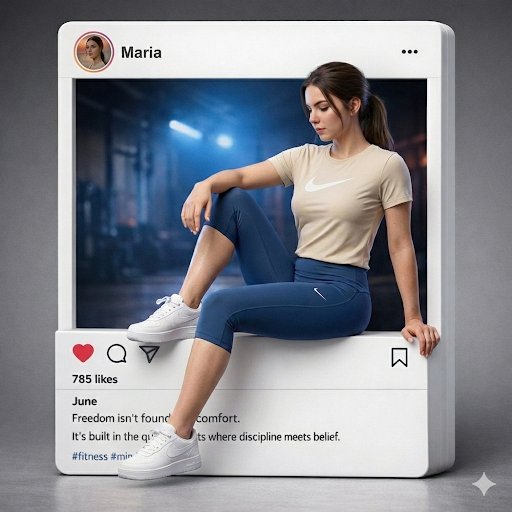 Potret Fitness Wanita Gaya Media Sosial 3D - Image 2