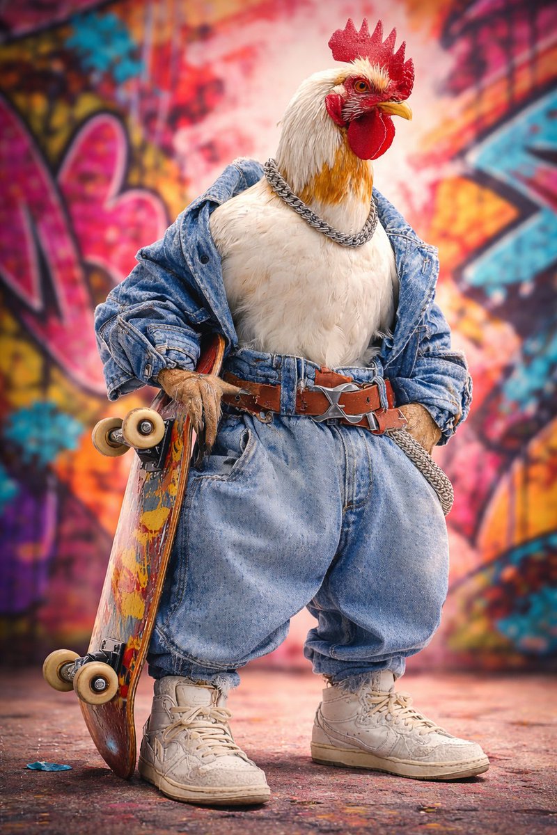 Potret Ayam Jantan Skater Gaya Denim Vintaj