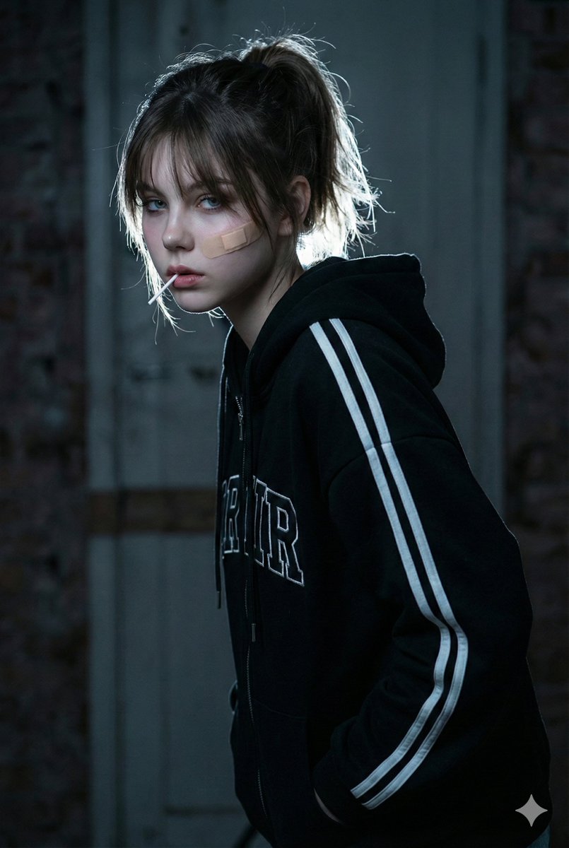 Cinematic Side Profile of Rebellious Streetwear Girl - Image 2