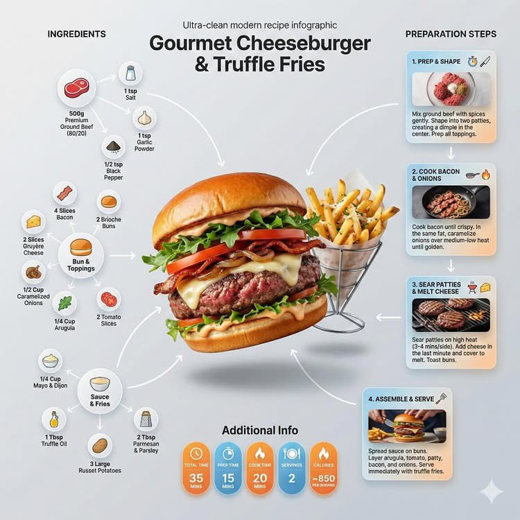 Infografik Resipi Makanan Moden Estetik - Image 2