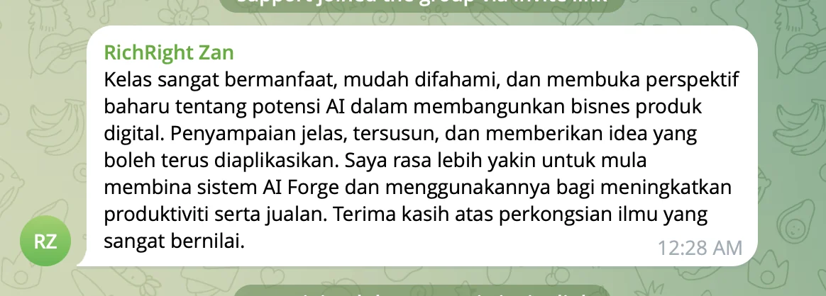 Review peserta tentang potensi AI dalam membangunkan sistem