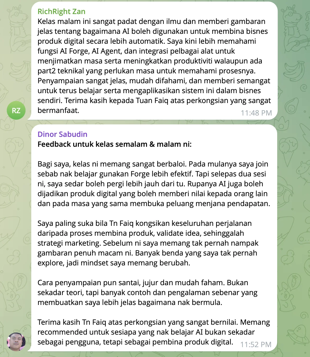 Review peserta selepas dua sesi kelas PandaiTech