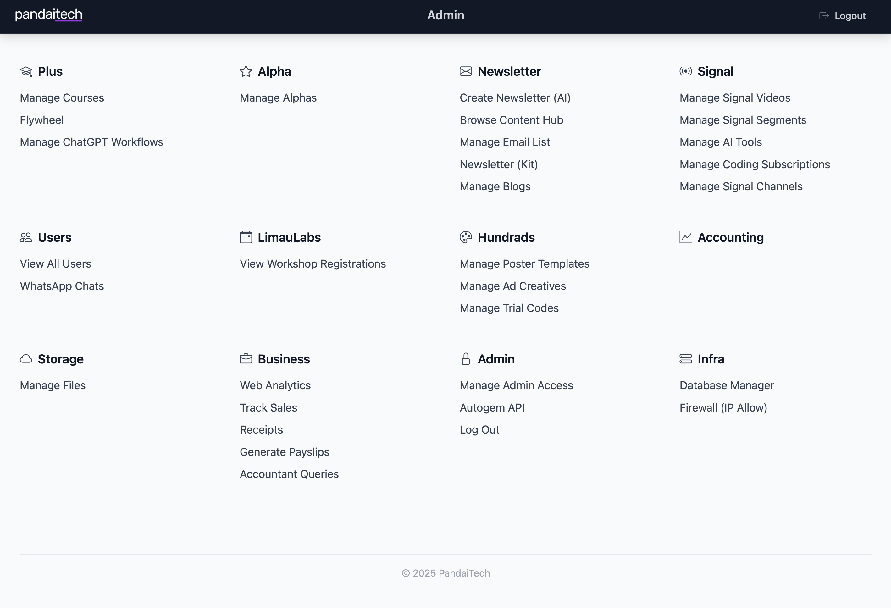 Dashboard PandaiTech Admin